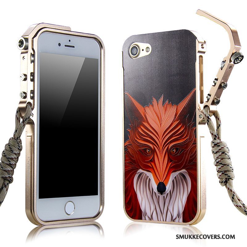 Etui iPhone 7 Metal Rød Telefon, Cover iPhone 7 Beskyttelse Trend Anti-fald