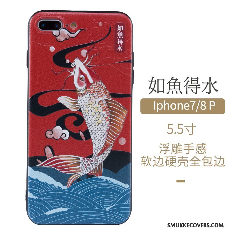 Etui iPhone 7 Plus Beskyttelse Vind Ny, Cover iPhone 7 Plus Rød Kinesisk Stil