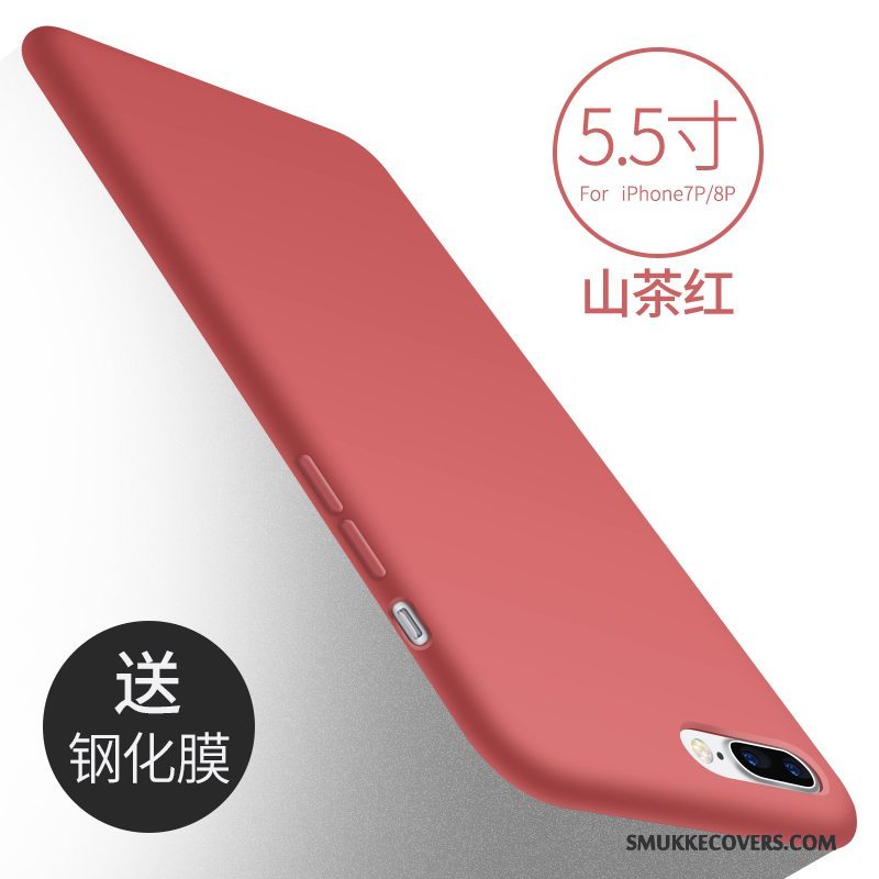 Etui iPhone 7 Plus Blød Anti-fald Rød, Cover iPhone 7 Plus Silikone Ny Telefon