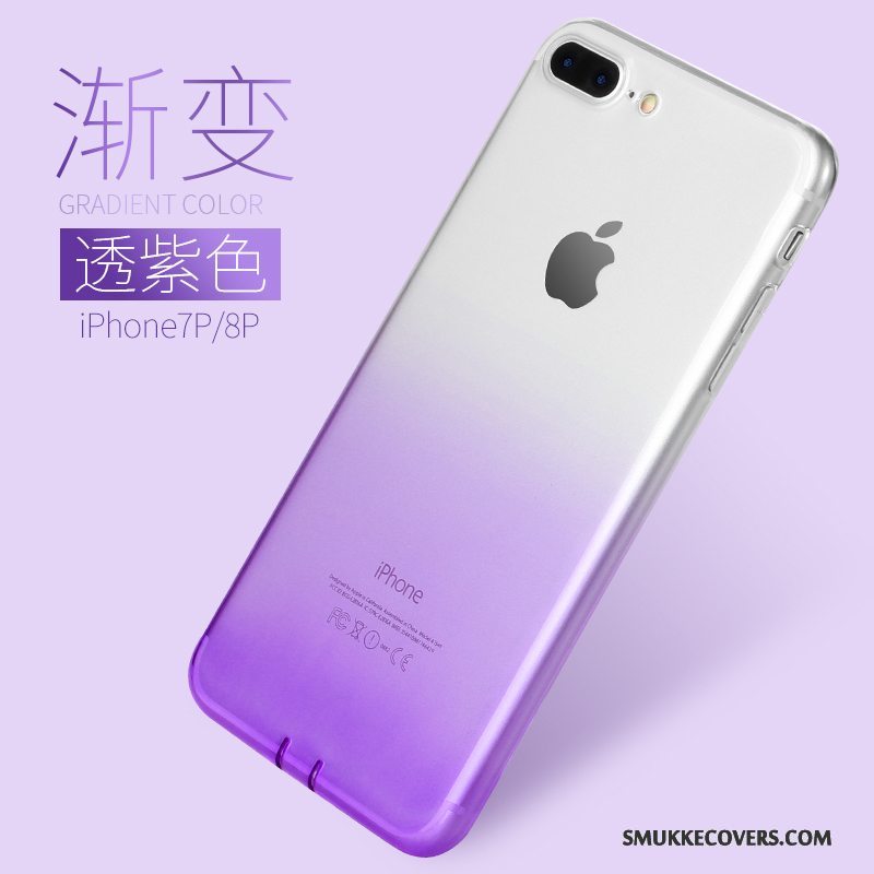 Etui iPhone 7 Plus Blød Rød Telefon, Cover iPhone 7 Plus Kreativ Gradient Farve Grøn