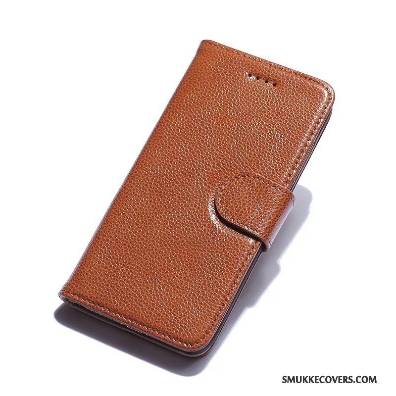 Etui iPhone 7 Plus Læder Anti-fald Cow, Cover iPhone 7 Plus Folio Telefonorange