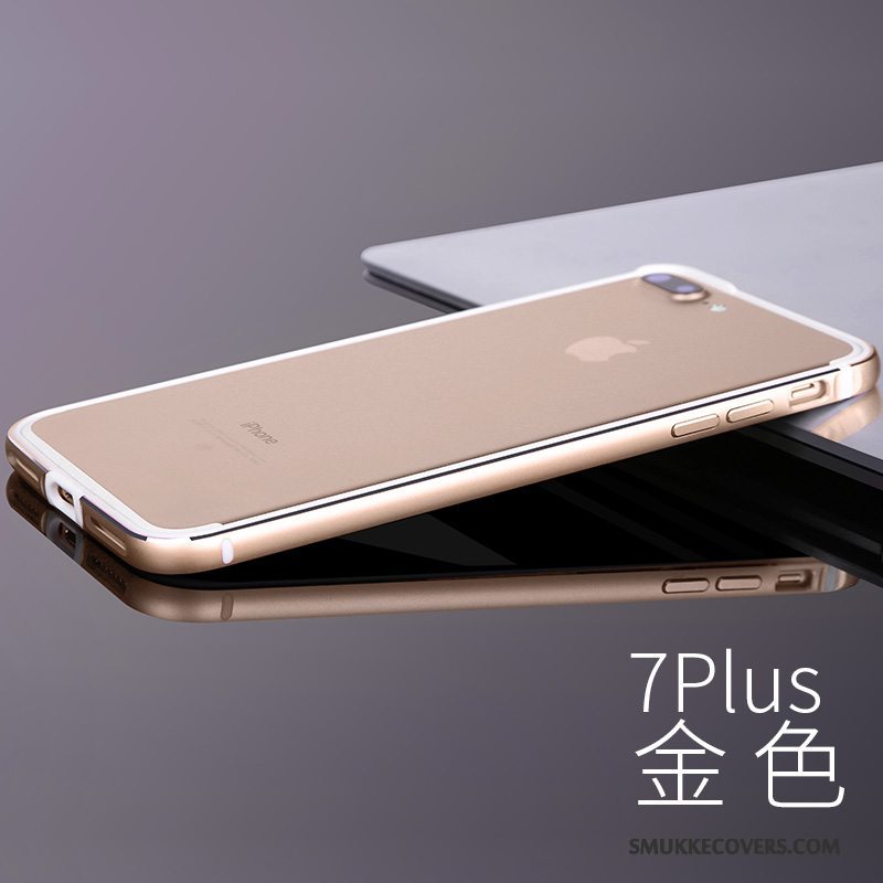 Etui iPhone 7 Plus Metal Telefonanti-fald, Cover iPhone 7 Plus Silikone Ramme Sort
