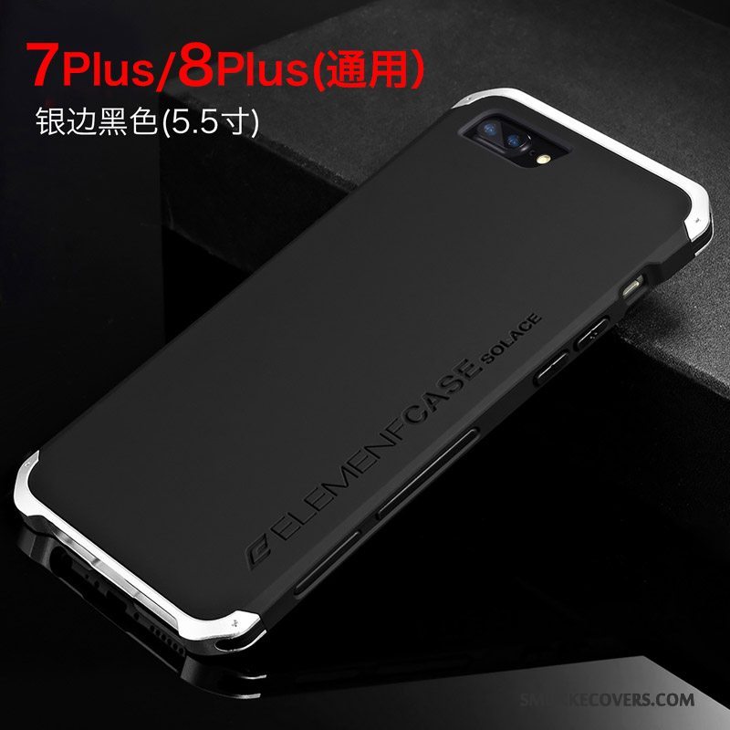 Etui iPhone 7 Plus Metal Trend Anti-fald, Cover iPhone 7 Plus Sort Ny