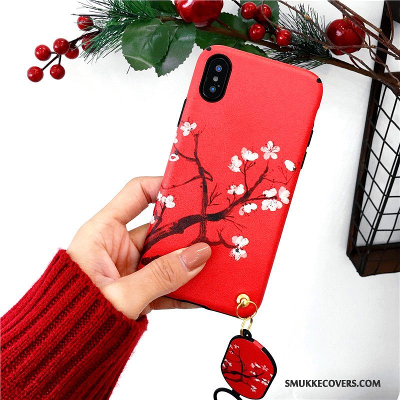 Etui iPhone 7 Plus Silikone Telefonny, Cover iPhone 7 Plus Beskyttelse Rød Hængende Ornamenter
