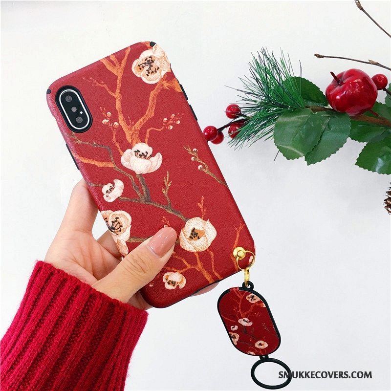 Etui iPhone 7 Plus Silikone Telefonny, Cover iPhone 7 Plus Beskyttelse Rød Hængende Ornamenter
