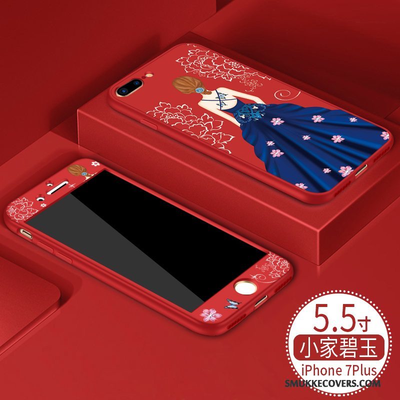 Etui iPhone 7 Plus Silikone Trendy Ny, Cover iPhone 7 Plus Tasker Sort Pu