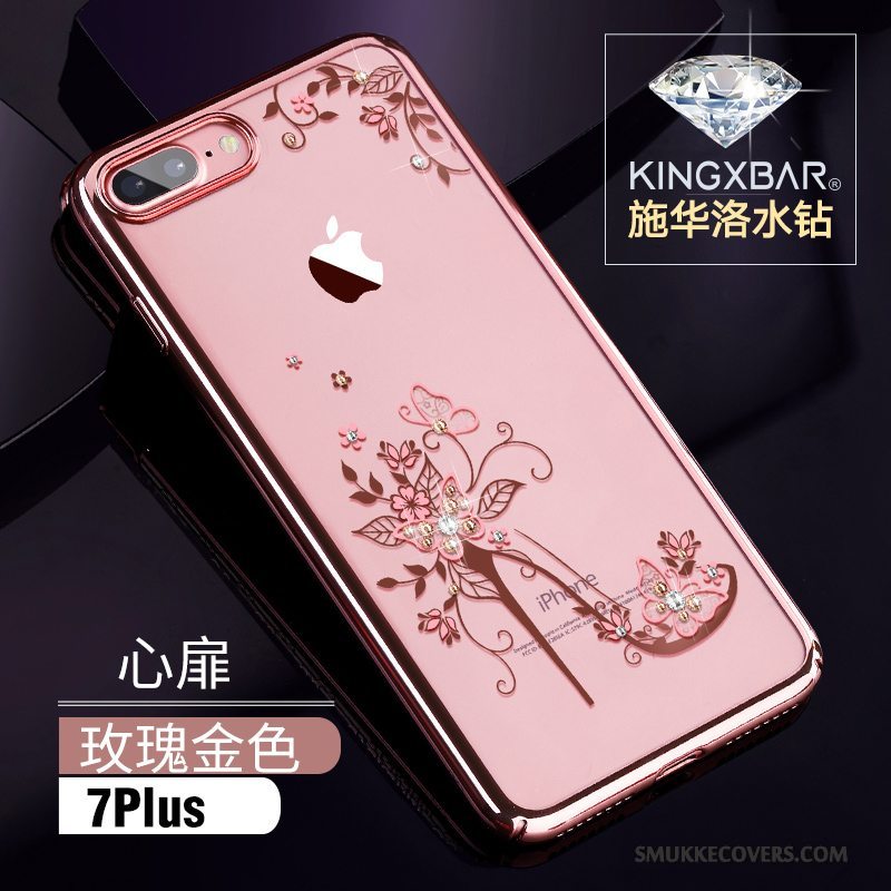 Etui iPhone 7 Plus Strass Guld Europa, Cover iPhone 7 Plus Luksus Elegante Trendy