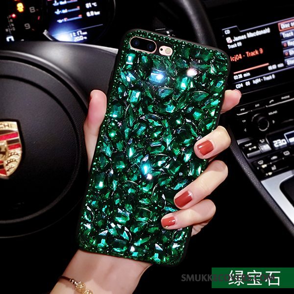 Etui iPhone 7 Plus Strass Mørkegrøn Telefon, Cover iPhone 7 Plus Blød Rød Trendy