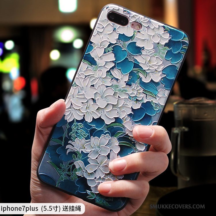 Etui iPhone 7 Plus Tasker Telefonelegante, Cover iPhone 7 Plus Silikone Kinesisk Stil Grøn