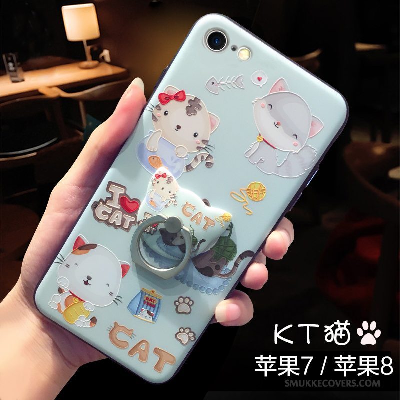 Etui iPhone 7 Relief Ny Telefon, Cover iPhone 7 Cartoon Blå Trendy