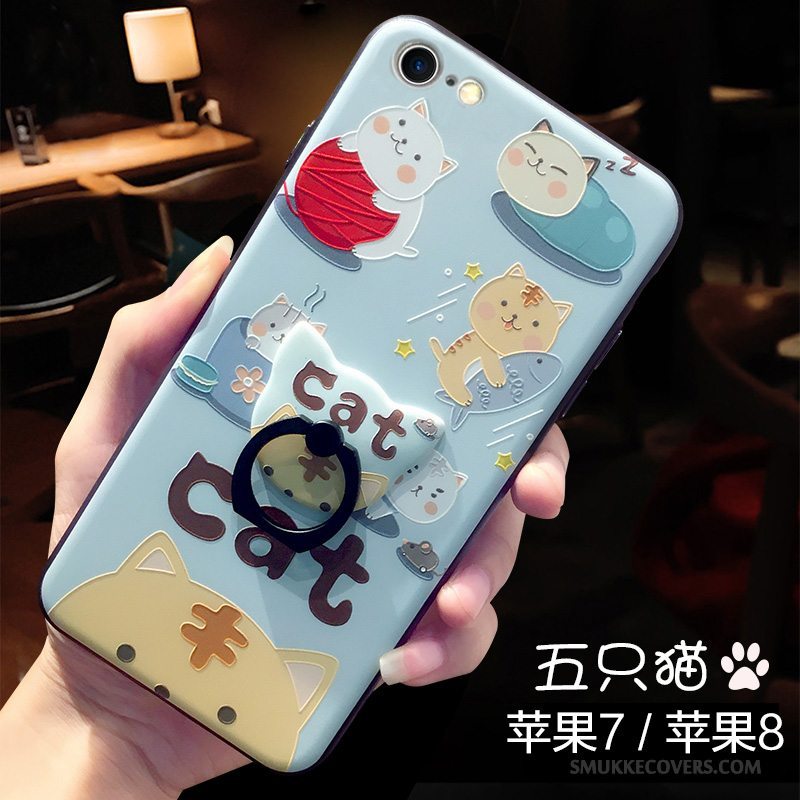 Etui iPhone 7 Relief Ny Telefon, Cover iPhone 7 Cartoon Blå Trendy