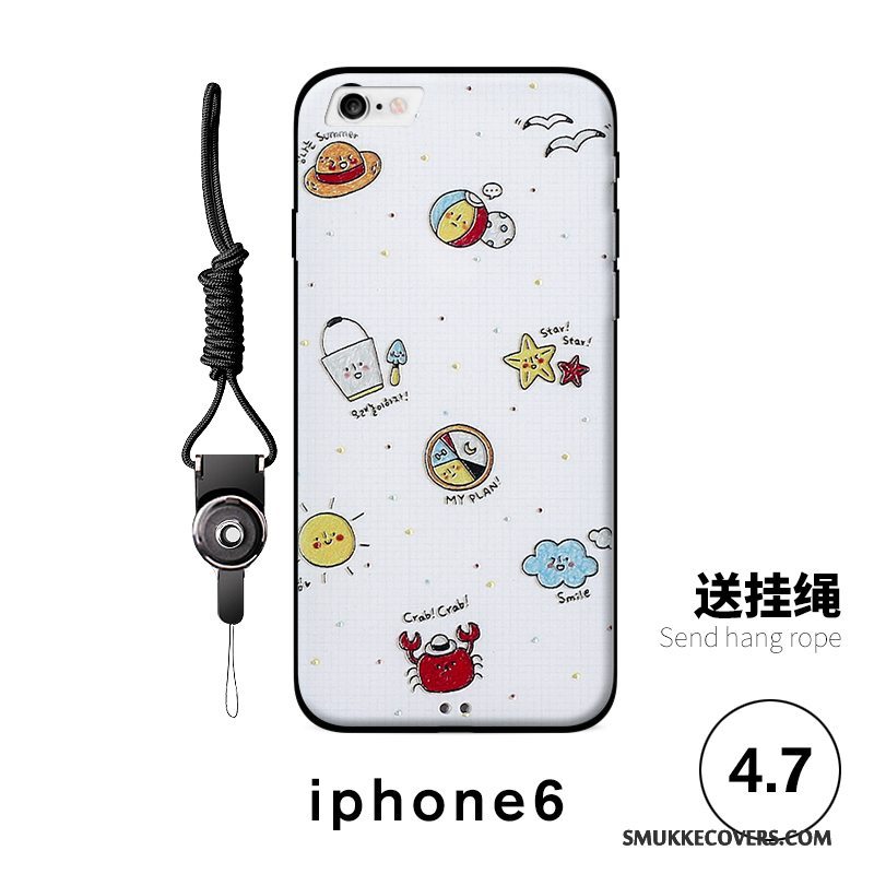 Etui iPhone 7 Relief Telefonanti-fald, Cover iPhone 7 Cartoon Hængende Ornamenter Smuk