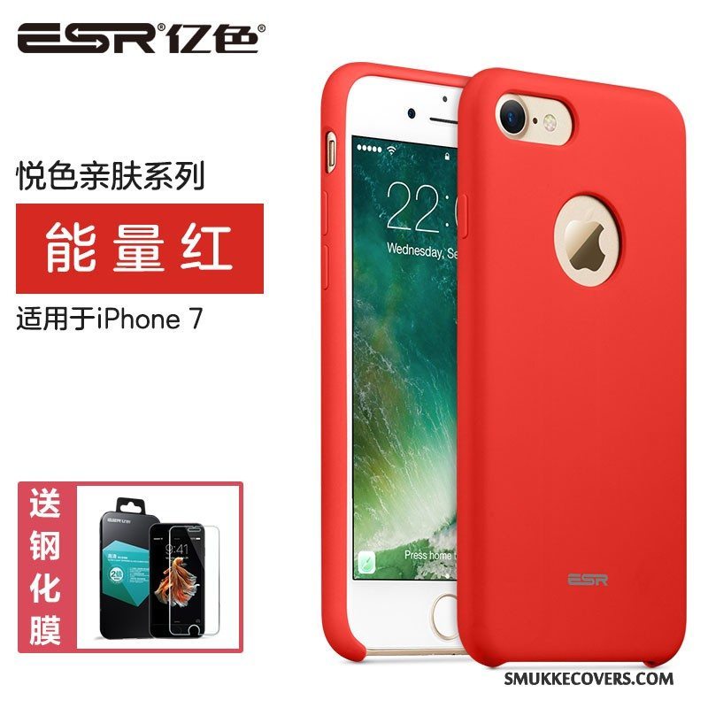 Etui iPhone 7 Silikone Rød Ny, Cover iPhone 7 Beskyttelse Telefonanti-fald