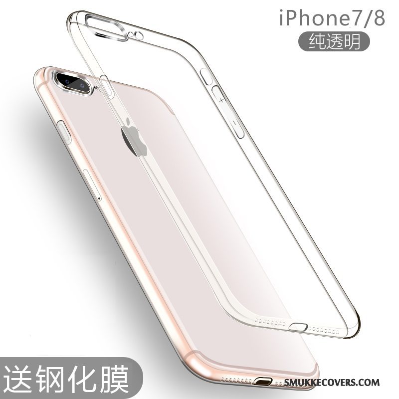 Etui iPhone 7 Silikone Telefonny, Cover iPhone 7 Gennemsigtig Sort