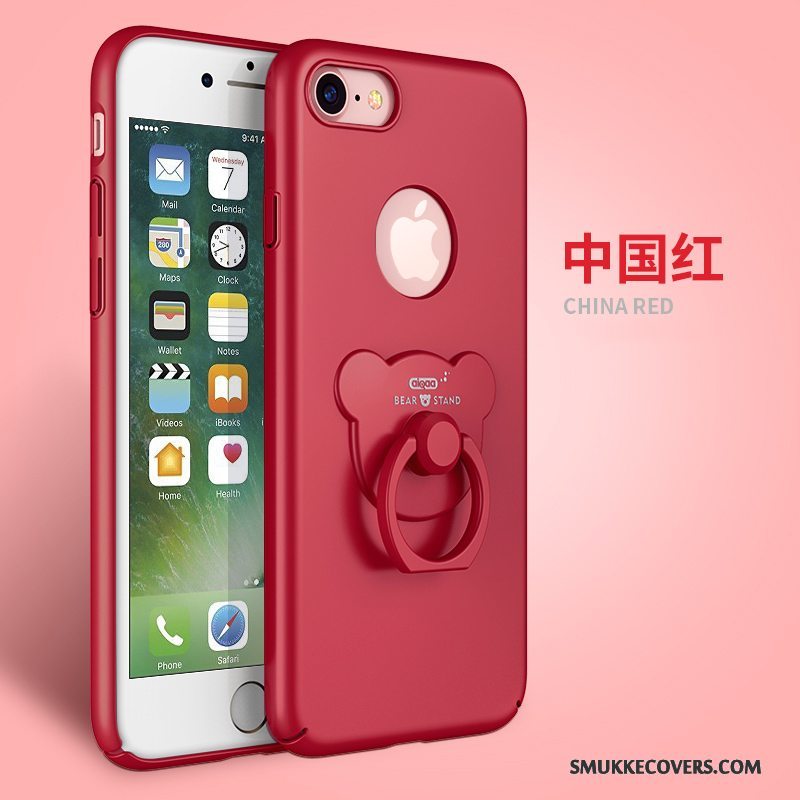 Etui iPhone 7 Support Nubuck Ring, Cover iPhone 7 Beskyttelse Lyserød Telefon