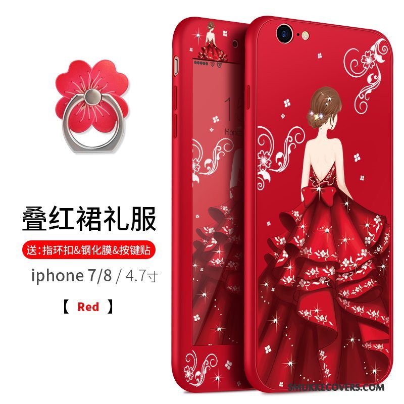 Etui iPhone 7 Tasker Anti-fald Hængende Ornamenter, Cover iPhone 7 Kreativ Rød Telefon