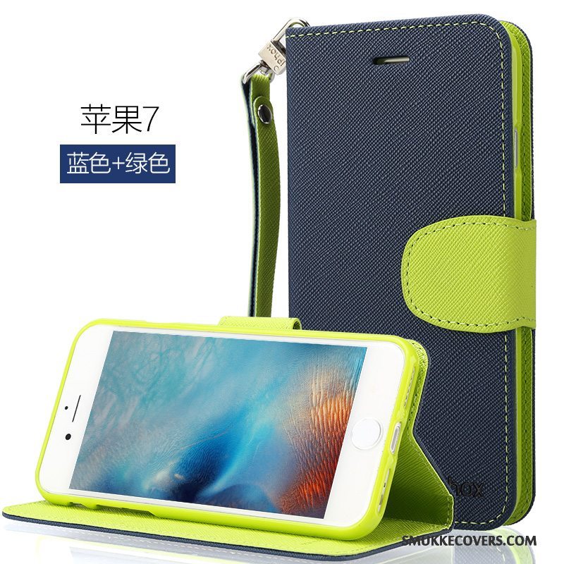 Etui iPhone 7 Tasker Anti-fald Telefon, Cover iPhone 7 Læder Ny Grøn