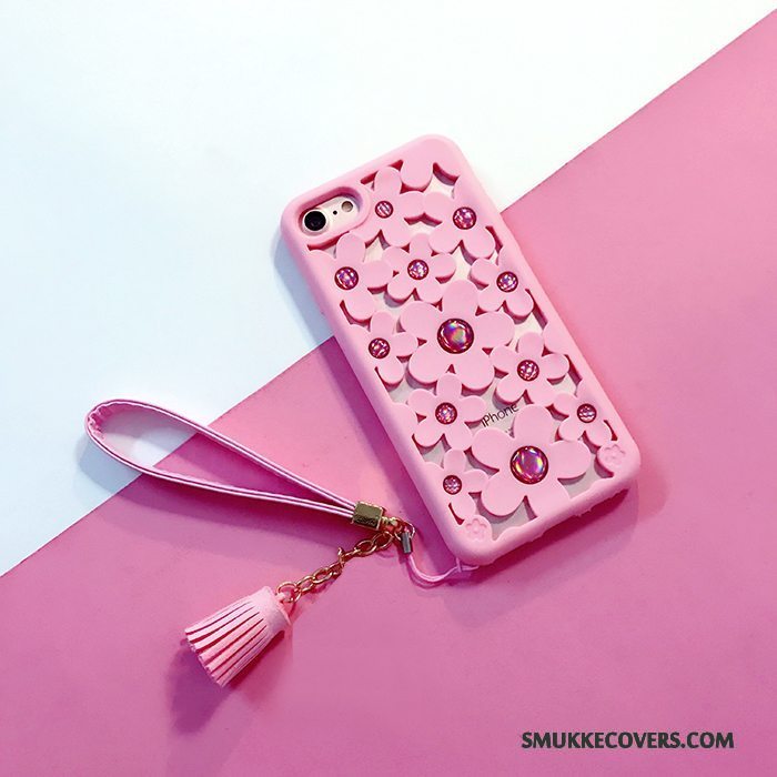 Etui iPhone 7 Tasker Blomster Rød, Cover iPhone 7 Silikone Simple Blonder