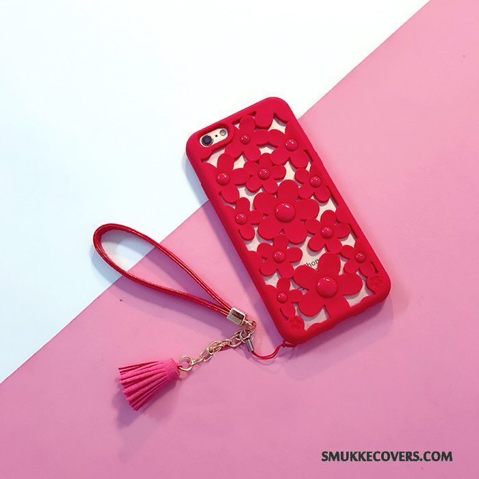 Etui iPhone 7 Tasker Blomster Rød, Cover iPhone 7 Silikone Simple Blonder