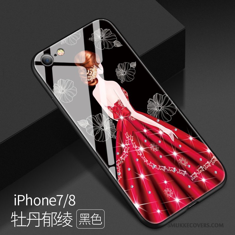 Etui iPhone 7 Tasker Rød Anti-fald, Cover iPhone 7 Kreativ Af Personlighed Glas