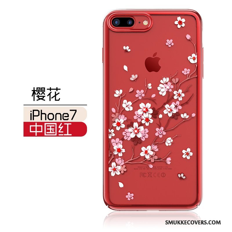 Etui iPhone 7 Tasker Rød Telefon, Cover iPhone 7 Strass Anti-fald Elegante