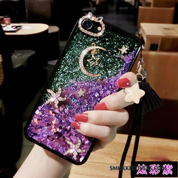 Etui iPhone 7 Tasker Trend Lilla, Cover iPhone 7 Strass Telefonquicksand