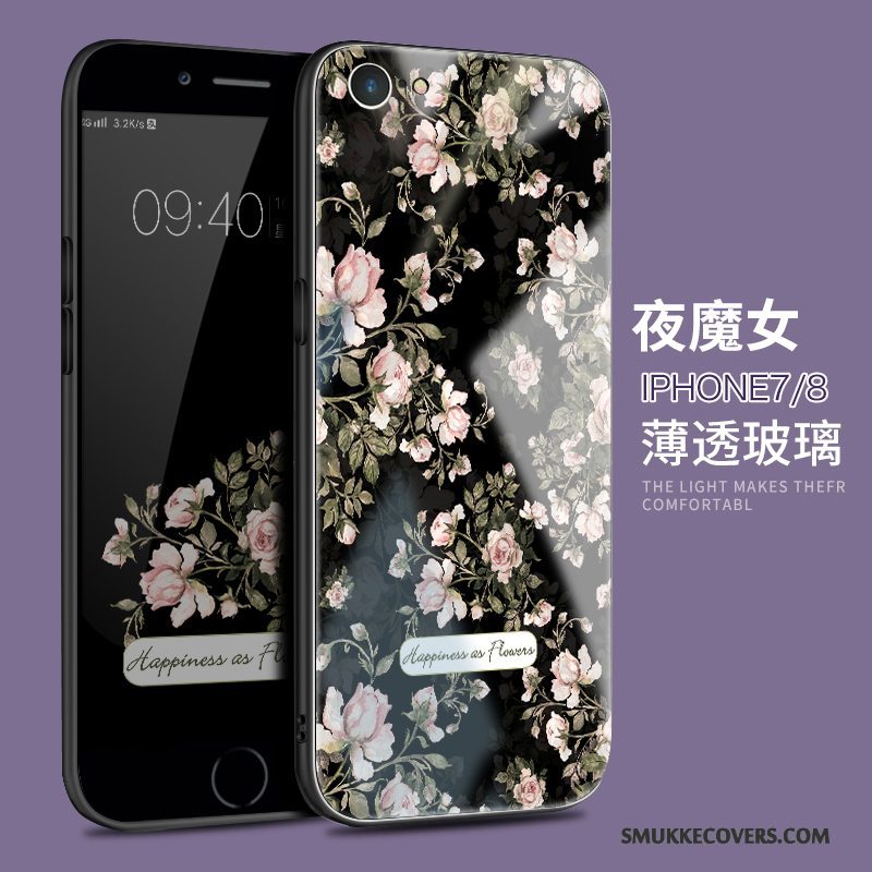 Etui iPhone 7 Tasker Tynd Sort, Cover iPhone 7 Silikone Anti-fald Telefon