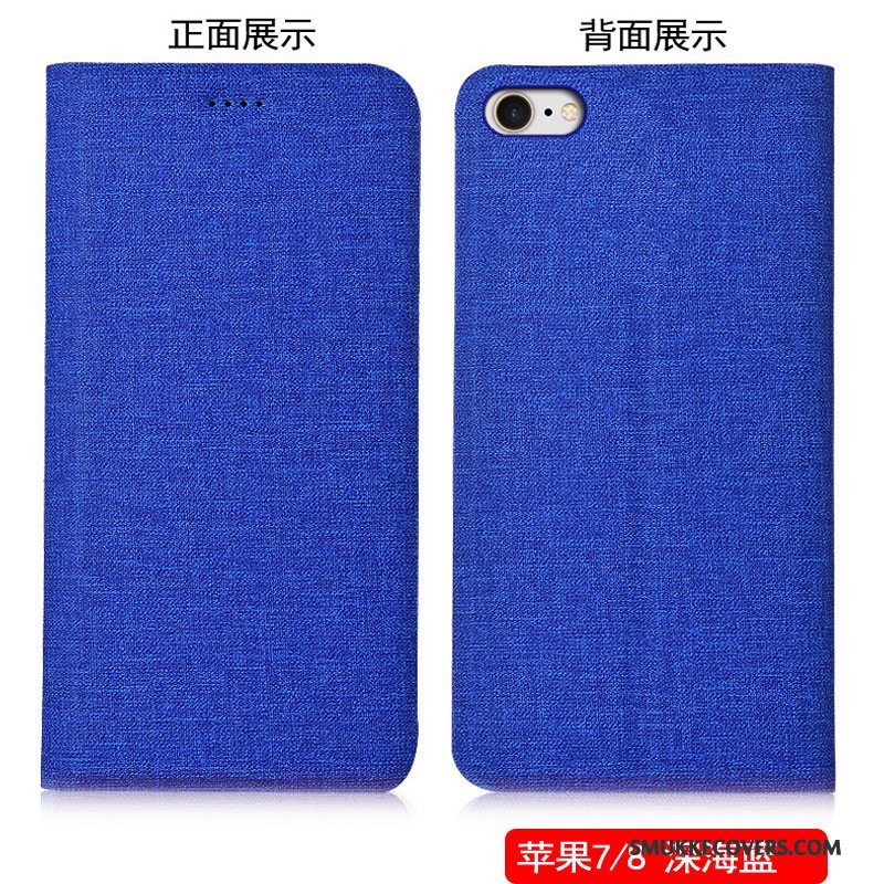 Etui iPhone 8 Beskyttelse Anti-fald Bomuld Og Linned, Cover iPhone 8 Farve Telefon
