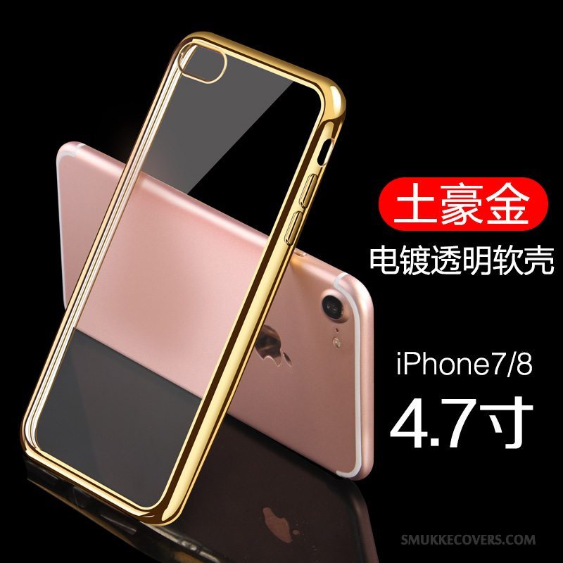 Etui iPhone 8 Beskyttelse Guld Tynd, Cover iPhone 8 Telefonbelægning