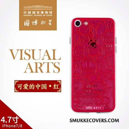 Etui iPhone 8 Beskyttelse Kunst Rød, Cover iPhone 8 Kinesisk Stil Telefon