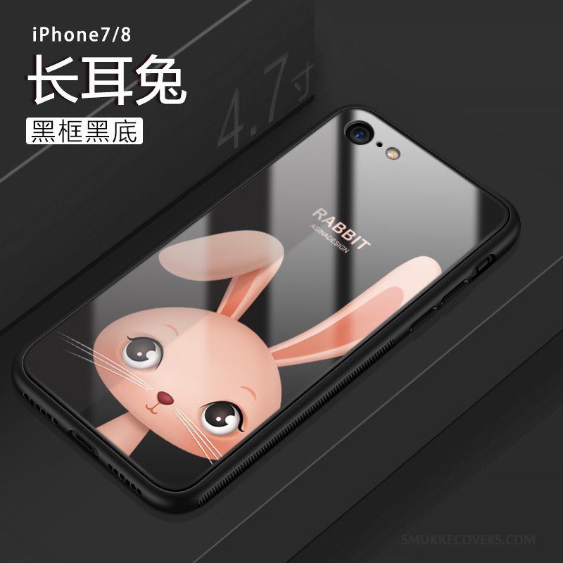 Etui iPhone 8 Cartoon Glas Telefon, Cover iPhone 8 Tasker Kat Ny