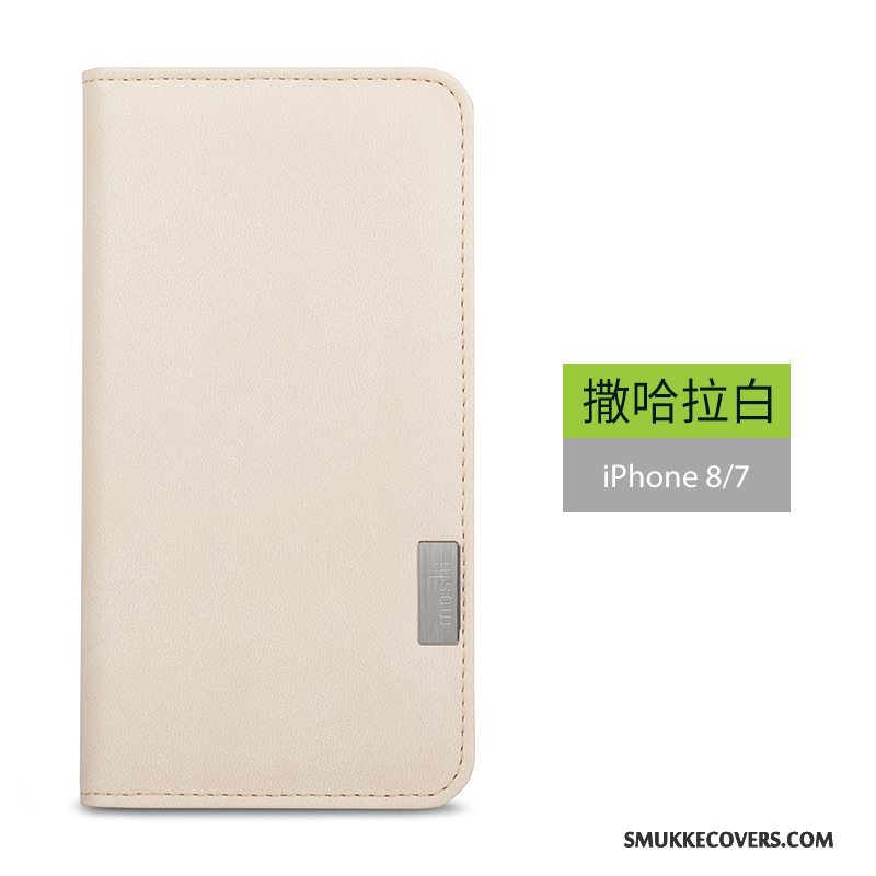 Etui iPhone 8 Folio Telefonlyserød, Cover iPhone 8 Læder Elegante