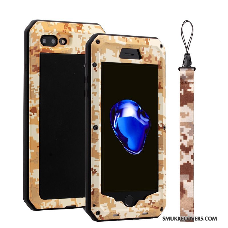 Etui iPhone 8 Kreativ Camouflage Telefon, Cover iPhone 8 Metal Tre Forsvar Gul
