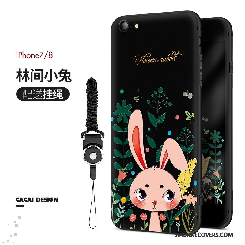 Etui iPhone 8 Plus Beskyttelse Anti-fald Telefon, Cover iPhone 8 Plus Cartoon Lyserød