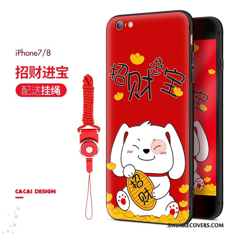 Etui iPhone 8 Plus Beskyttelse Anti-fald Telefon, Cover iPhone 8 Plus Cartoon Lyserød