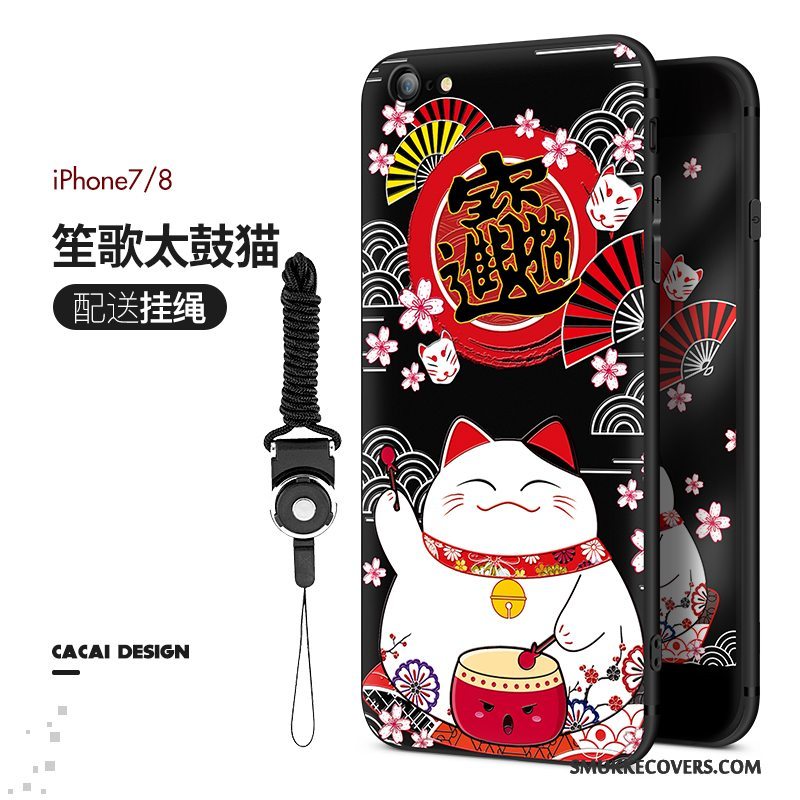 Etui iPhone 8 Plus Beskyttelse Anti-fald Telefon, Cover iPhone 8 Plus Cartoon Lyserød