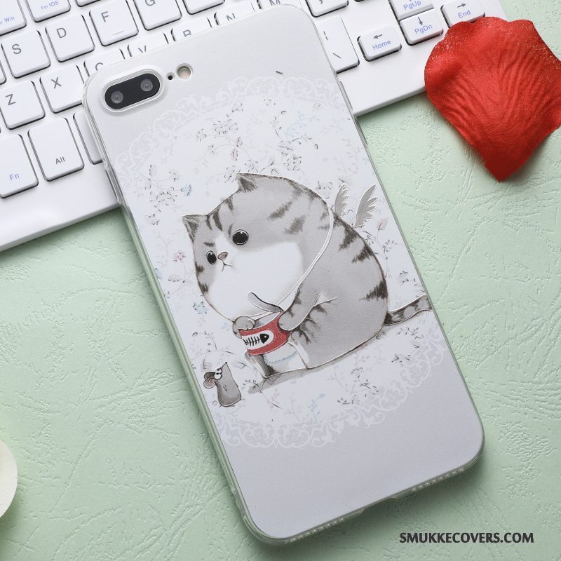 Etui iPhone 8 Plus Blød Rotte Kat, Cover iPhone 8 Plus Gennemsigtig Net Red
