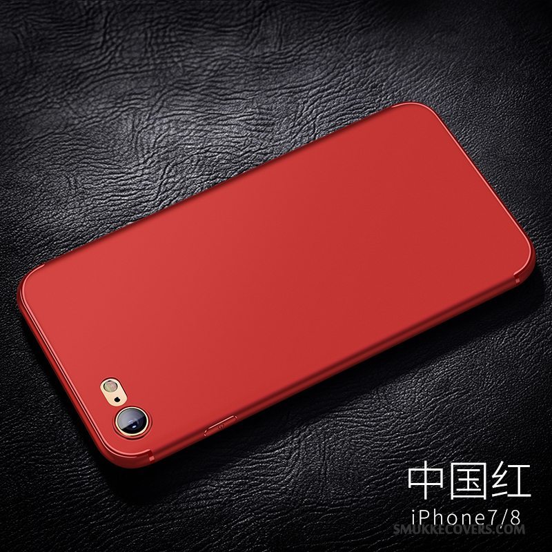 Etui iPhone 8 Plus Blød Rød Telefon, Cover iPhone 8 Plus Silikone Nubuck Trend