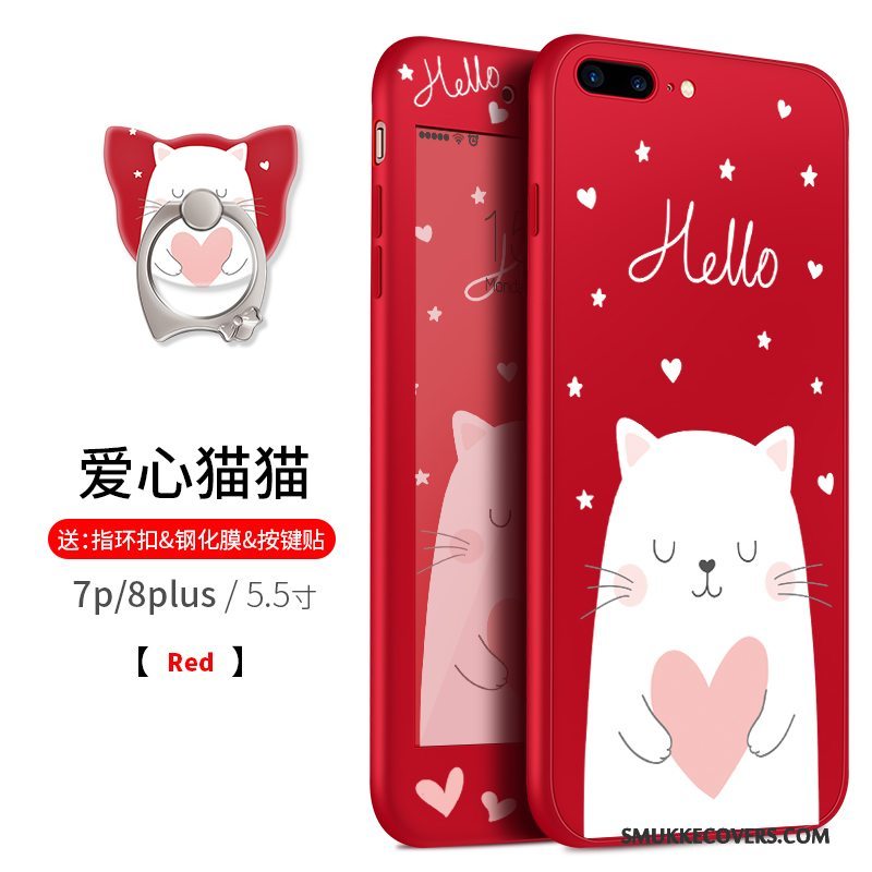 Etui iPhone 8 Plus Cartoon Lyserød Sort, Cover iPhone 8 Plus Blød Telefonanti-fald