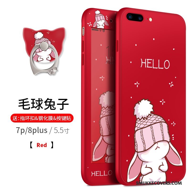 Etui iPhone 8 Plus Cartoon Lyserød Sort, Cover iPhone 8 Plus Blød Telefonanti-fald