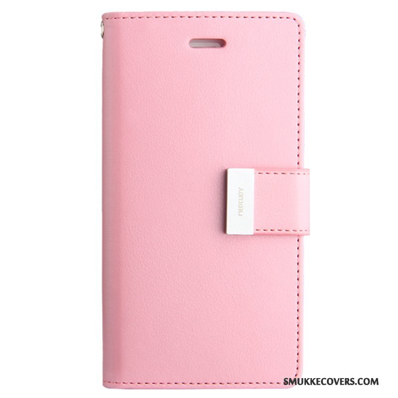 Etui iPhone 8 Plus Folio Telefonanti-fald, Cover iPhone 8 Plus Blød Lyserød