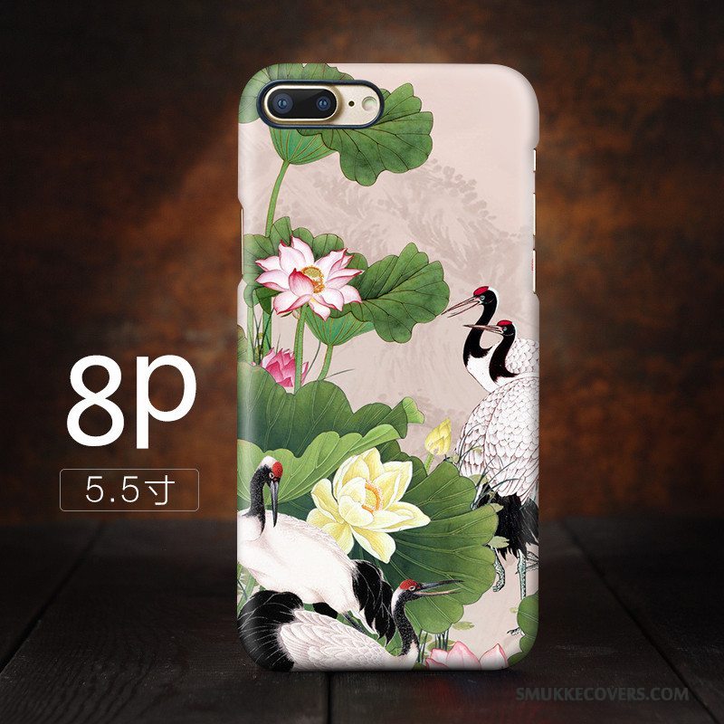 Etui iPhone 8 Plus Kinesisk Stil Trend, Cover iPhone 8 Plus Kran Af Personlighed