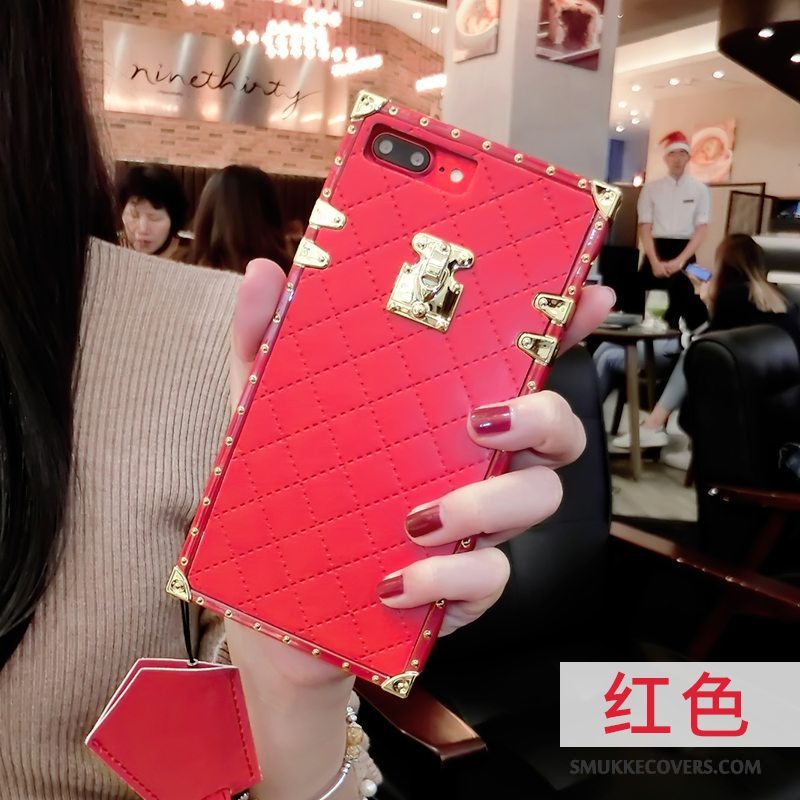 Etui iPhone 8 Plus Læder Af Personlighed Rød, Cover iPhone 8 Plus Tasker Net Red Hængende Ornamenter