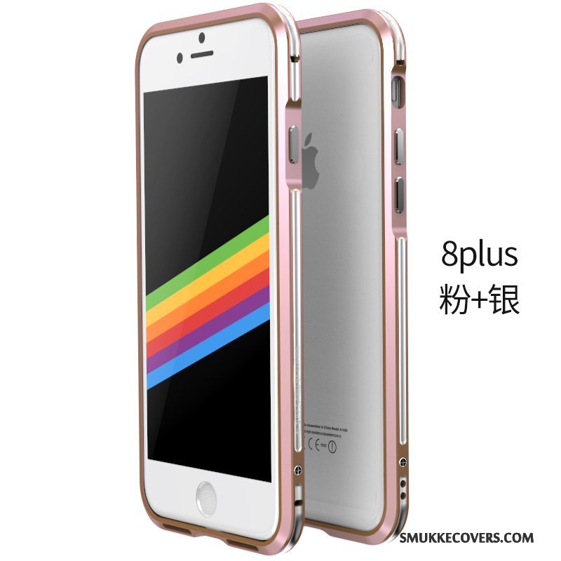 Etui iPhone 8 Plus Metal Af Personlighed Ramme, Cover iPhone 8 Plus Beskyttelse Guld Simple