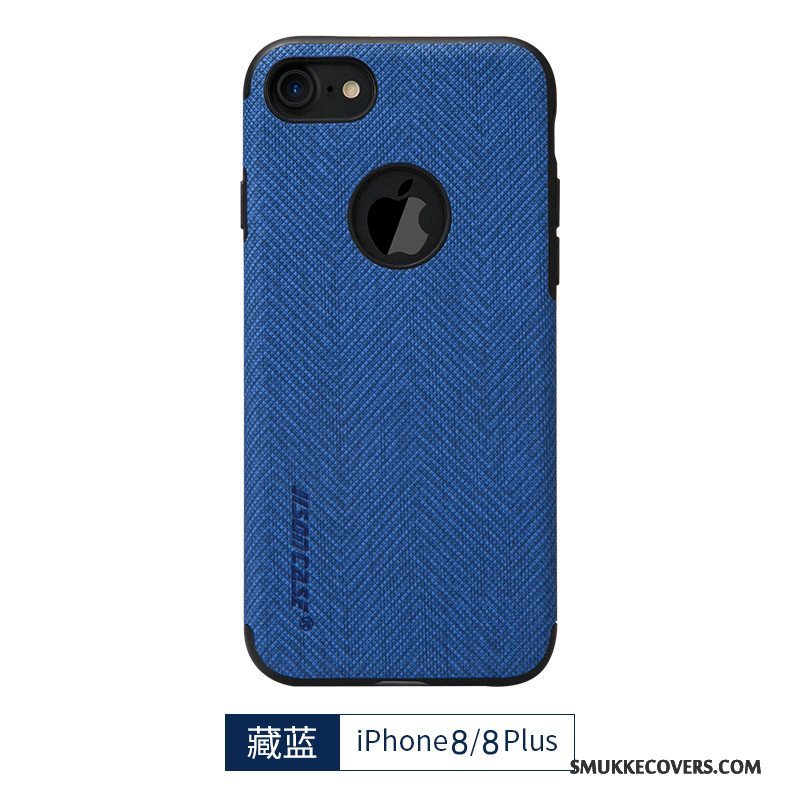 Etui iPhone 8 Plus Silikone Blå Gul, Cover iPhone 8 Plus Beskyttelse Telefonsimple