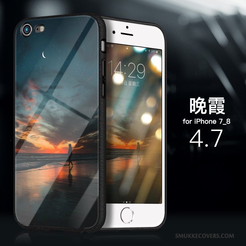 Etui iPhone 8 Plus Silikone Telefonglas, Cover iPhone 8 Plus Blød Guld Anti-fald