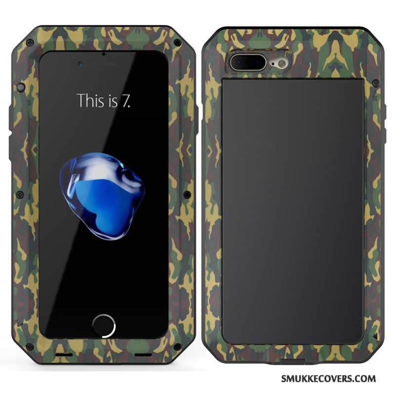 Etui iPhone 8 Plus Silikone Telefonrød, Cover iPhone 8 Plus Tasker Ramme Tre Forsvar