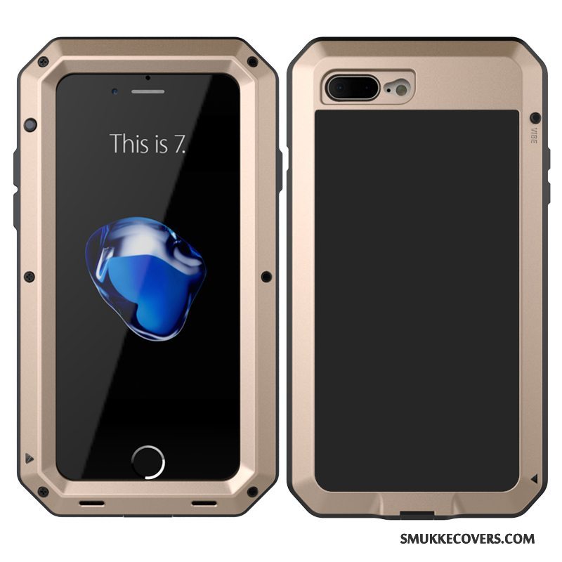 Etui iPhone 8 Plus Silikone Telefonrød, Cover iPhone 8 Plus Tasker Ramme Tre Forsvar