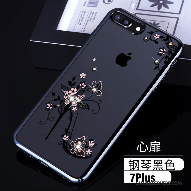 Etui iPhone 8 Plus Strass Ny Blå, Cover iPhone 8 Plus Luksus Guld Hård