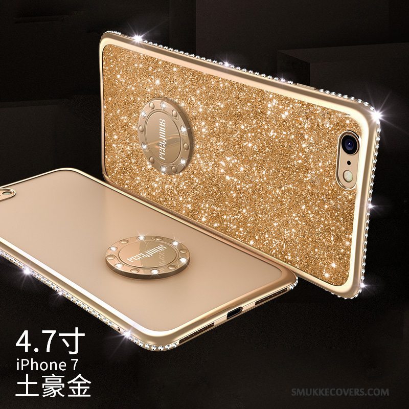 Etui iPhone 8 Plus Strass Ring Lyserød, Cover iPhone 8 Plus Silikone Anti-fald Telefon